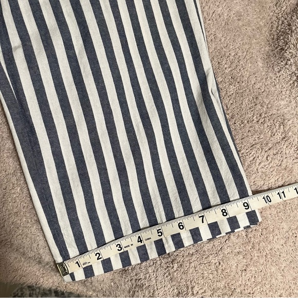 Zara Wide Leg High Waist Tie Lightweight Pants size Small, Blue & White Stripes - Picture 15 of 15